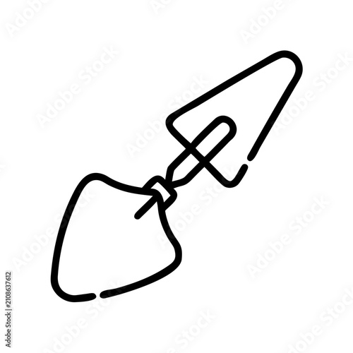 Quadro su tela Trowel construction tool line art icon graphic element.