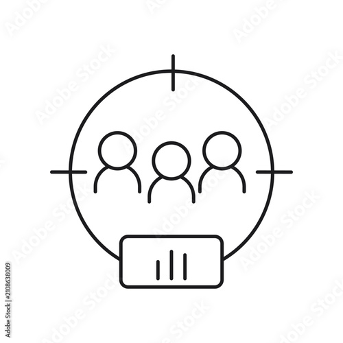 Job Search and Hiring Line Icon Vector, Recruitment Talent Selection Outline Symbol for Employee, Staff, Human Resources, Business, Web, Mobile App and UI Design