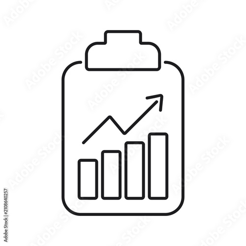 Business Report Line Icon Vector, Financial Document Analytics Outline Symbol for Statistics, Data Analysis, Office Management, Web, Mobile App and UI Design