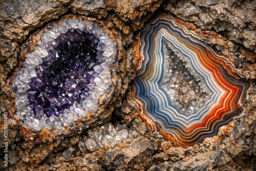 Two rocks situated closely together in nature