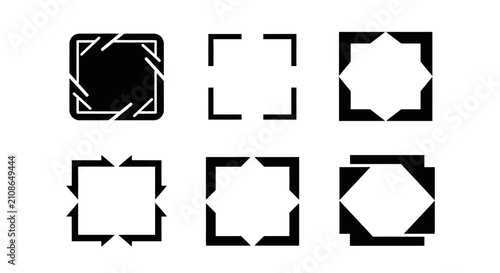 Geometric frame and photography focus bracket icons.