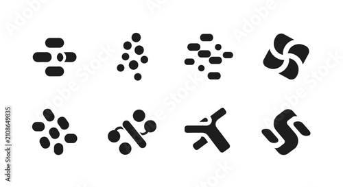Network and molecular connectivity icon set.
