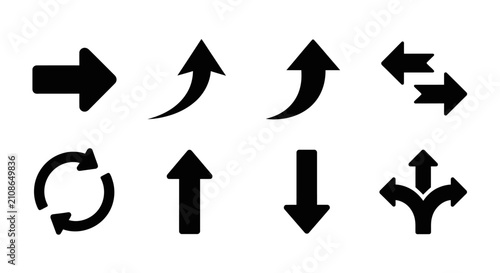 Navigation arrow icons for directional guidance and UI flow.