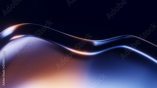 Elegant gradient glass wave with blue copper reflections.
