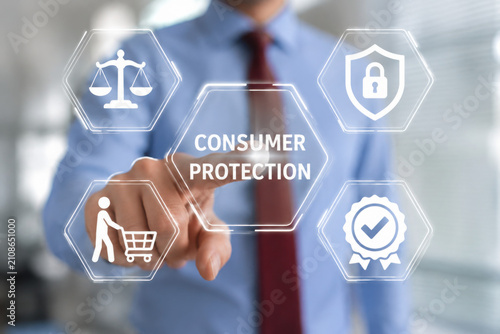 Concept of consumer protection. Consumer rights, law and justice.