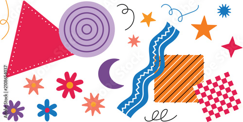 Abstract Diwali Decorative Elements Set, Festival Celebration Vector Collection
