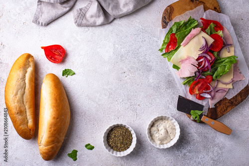 Fotografie Trendy viral chopped Italian sandwich
