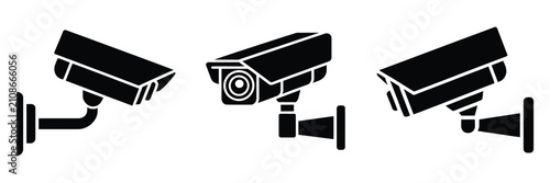 Surveillance camera icon for CCTV security system, video monitoring, surveillance equipment, protection technology and access control