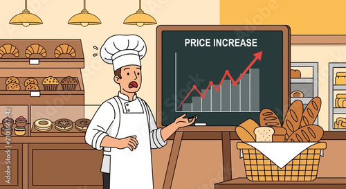 Baker Explains Rising Bread Prices with Graph.