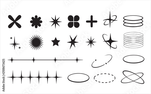 Sparkle Starburst Shapes and Geometric Design Elements Vector Collection