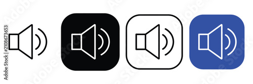 Schilderij op canvas Muted speaker icon featuring sound off, volume silence, disabled audio, mute sym