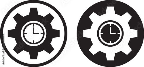 Time Management and Productivity Efficiency Icon Collection. Symbols for Scheduling, Workflow and Planning. Professional Time Management and Business Efficiency Icon Set.