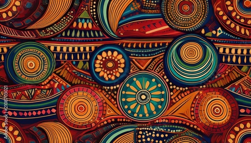 Obraz na płótnie habesha inspired seamless ethiopian textile pattern