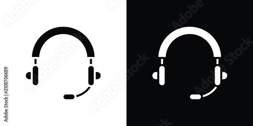 Bild auf Leinwand Headphone icon outline designs bundle. EPS10