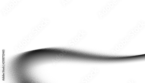 Grainy grey and black abstract wave on overlay transparent background, impressive gradient shape silver noise texture effect for design