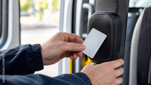 Microtransit Fare Card Payment Inside Accessible Shared Van