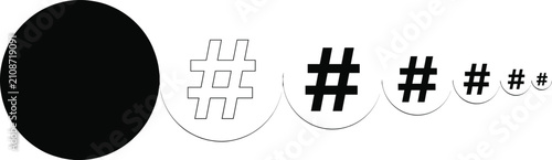 Obraz na płótnie Abstract Social Media Hashtag Bouncing Effect Concept Vector Illustration with L