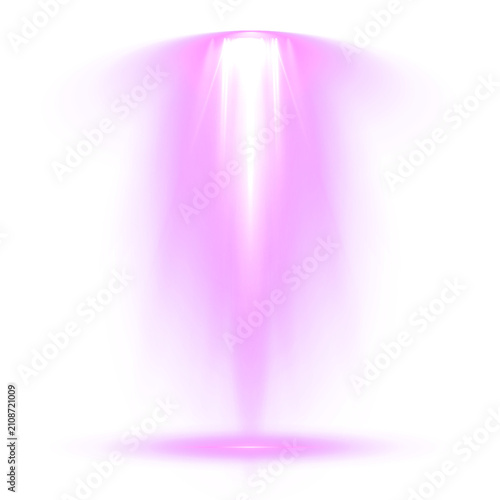 Fotografía Radiant violet downward light rays, in dark scenes.