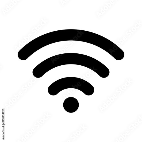 Obraz na plátne Black wireless internet wifi signal icon symbol