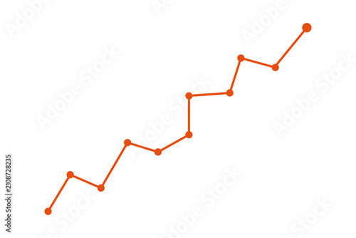 Orange line graph showing business growth and positive upward trends