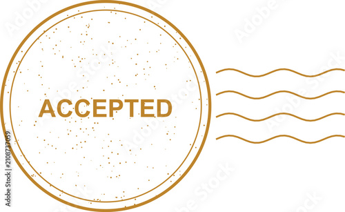 Cuadro en lienzo Accepted postmark rubber stamp design with wavy lines and text
