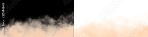 Fotografie Orange smoke on black background and transparent background ready for your design product, fog or mist effect