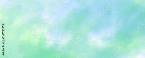 Photography Abstract light green and blue watercolor painting with soft pastel hues and organic shapes creating a dreamlike and ethereal atmosphere