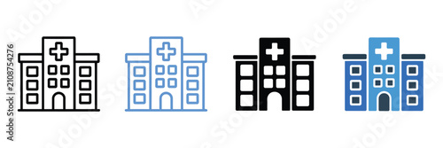 Medical center icon pack with hospital department corporate infirmary and healthcare facility symbols