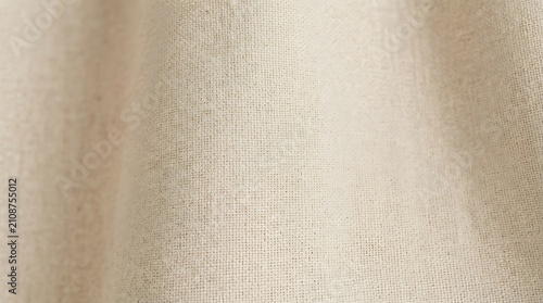 Neutral woven canvas fabric texture background. Close-up linen material for design and craft projects.
