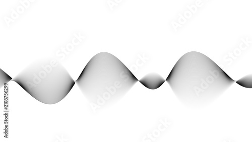 Foto Abstract representation of oscillating sound waves in grayscale, illustrating fr