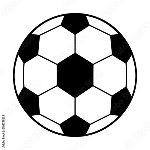 Fotografie Classic black-and-white soccer ball features traditional hexagonal and pentagonal pattern for sports branding