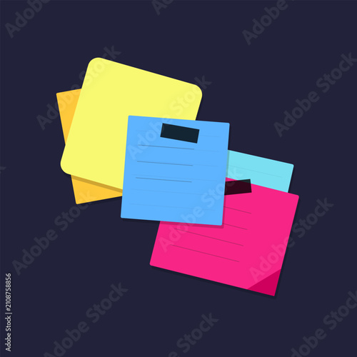 Colorful stack of sticky notes illustration for organization and reminders