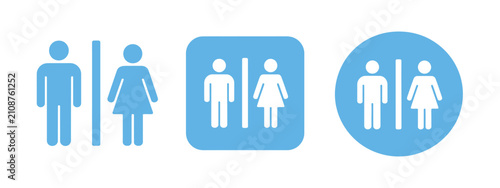 Toilet icon set with men women restroom bathroom WC signs for public facilities navigation and accessibility