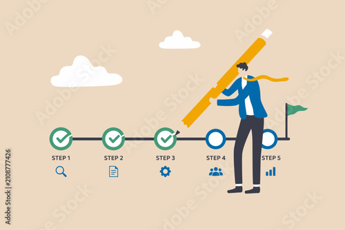 Картината върху платно Project Tracking and Goal Checklist Management