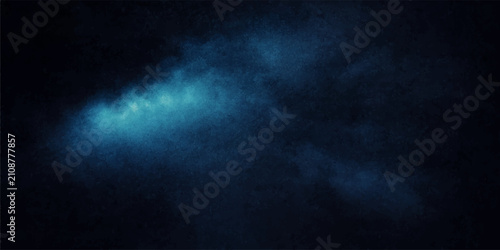 Bild auf Leinwand Faint glowing blue cloud of light on dark texture with abstract background ether