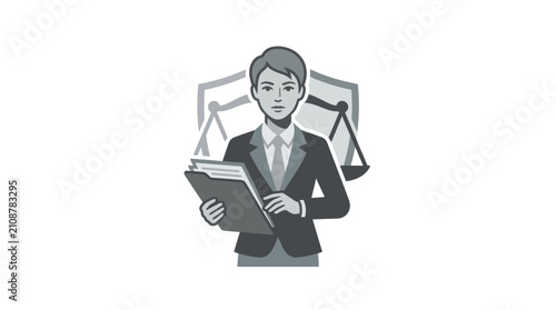 Canvastavla Lawyer Holding Legal Document File.