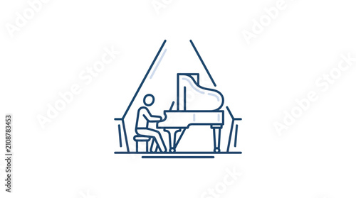 Fotografie Person sitting playing a piano.