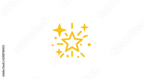 Tableau sur toile Yellow star burst sparkle effect.