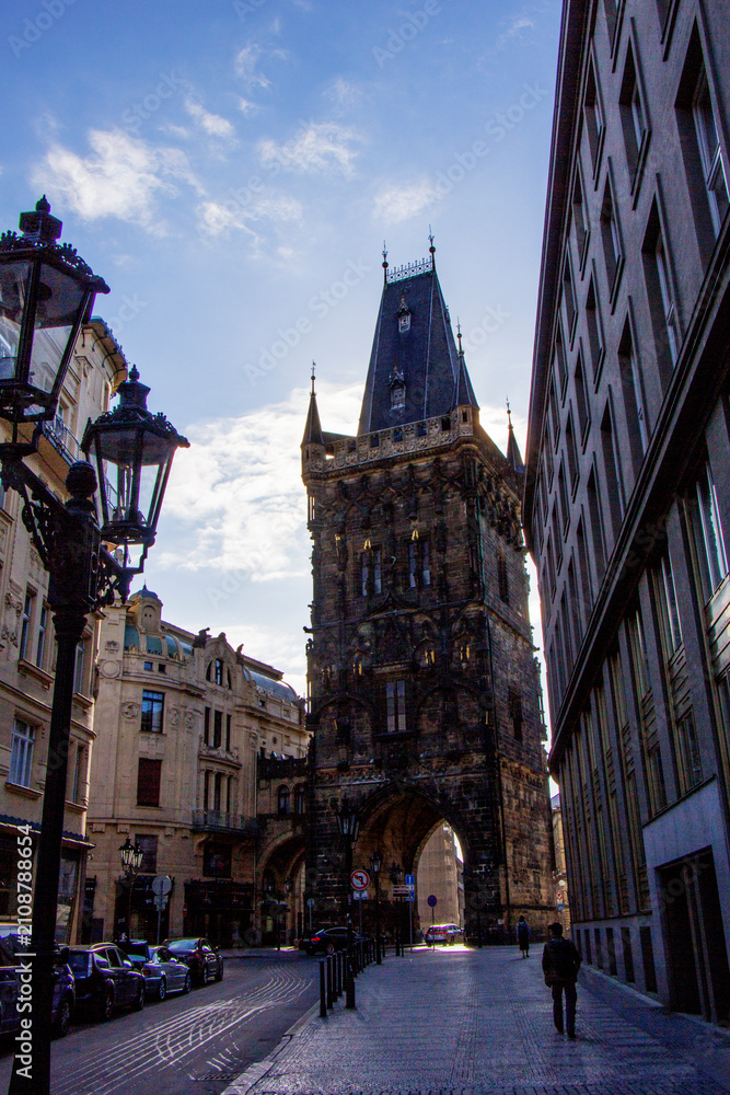 Naklejka premium The Powder Tower, Prague or Prasna Brana, Czech Republic
