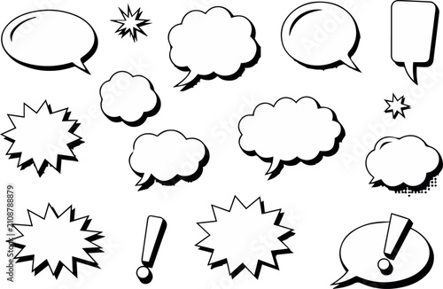 bubble comic callouts captions thought bubbles clipart pack