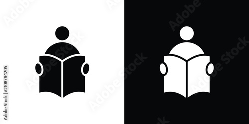 Obraz na płótnie Book open reader icon for creative designs