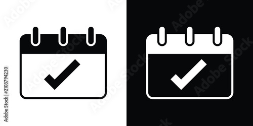 Cuadro en lienzo Calendar check icon for creative designs
