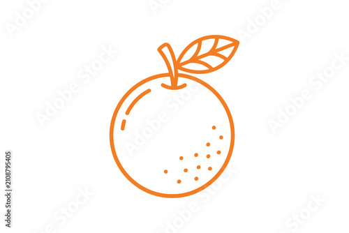фотографія Minimal Orange Fruit Vector Icon