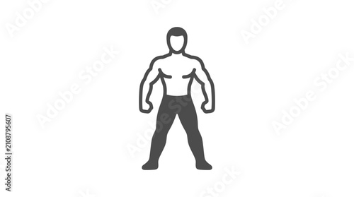 Fotografie Muscular Man Standing in Posed Stance.