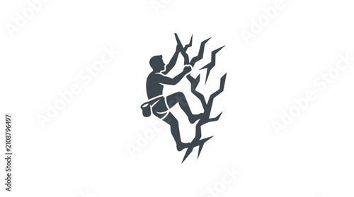 Person climbing a tree branch.