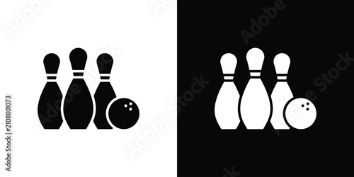 Foto Bowling icon editable design collection. EPS10