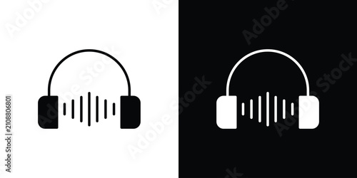 Foto Listening icon minimal artwork bundle