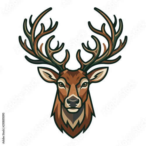 Stylized Deer Head Vector Illustration