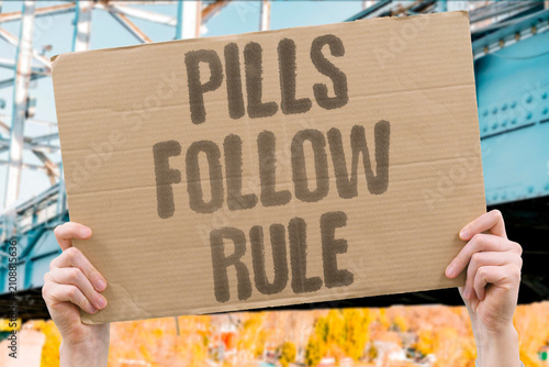 Принти на полотні "Pills Follow Rule" Prescription drugs must be used exactly as directed