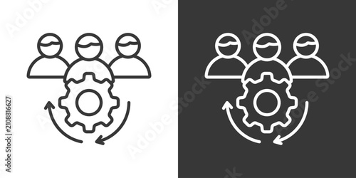 Organizational Roles Icon Set Vector Collection Isolated In Black And White